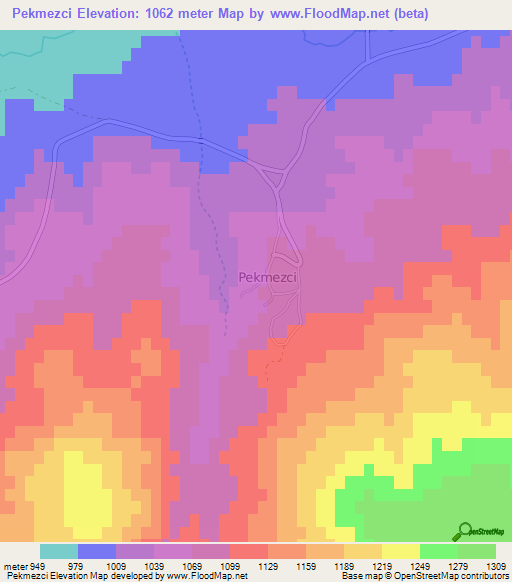 Pekmezci,Turkey Elevation Map