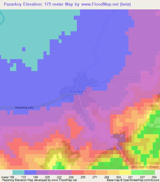 Pazarkoy,Turkey Elevation Map