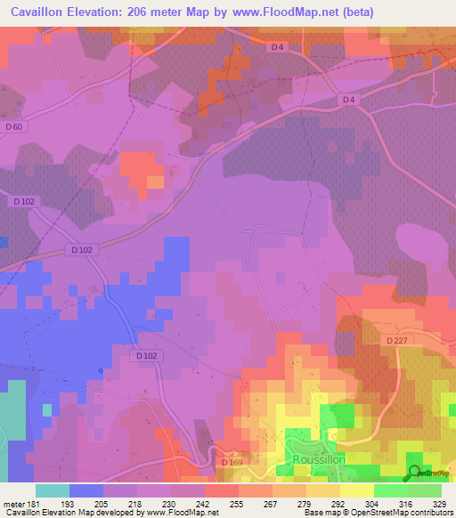 Cavaillon,France Elevation Map