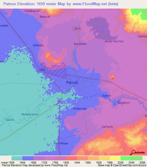 Patnos,Turkey Elevation Map