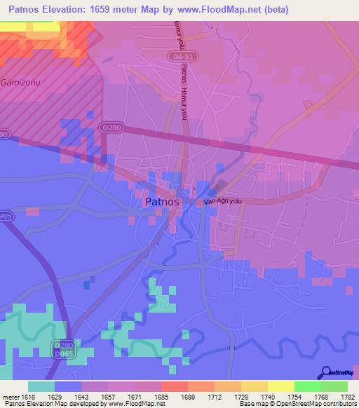 Patnos,Turkey Elevation Map
