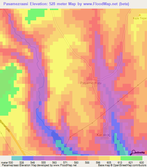 Pasamezraasi,Turkey Elevation Map