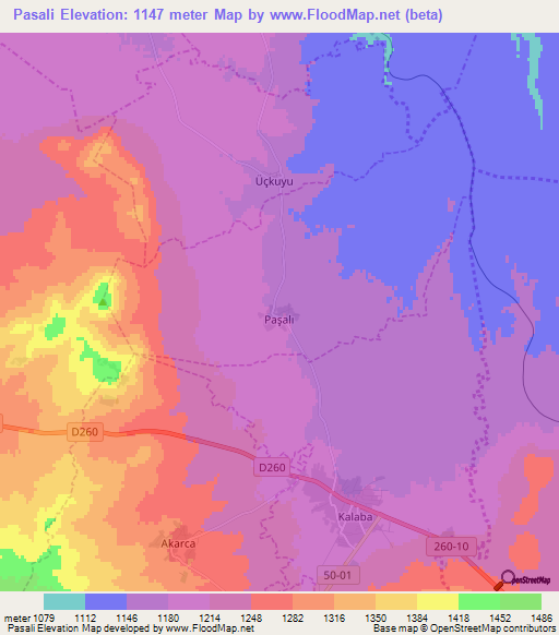 Pasali,Turkey Elevation Map