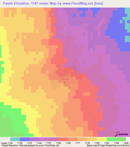 Pasali,Turkey Elevation Map