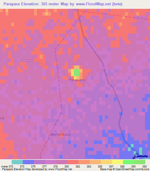 Parapara,Turkey Elevation Map