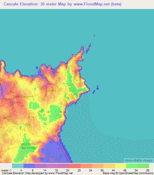 Cancale,France Elevation Map