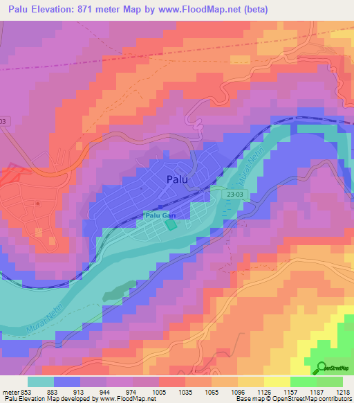 Palu,Turkey Elevation Map