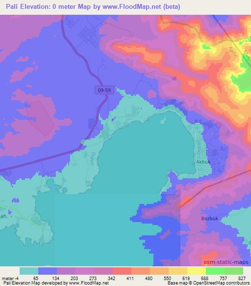 Pali,Turkey Elevation Map