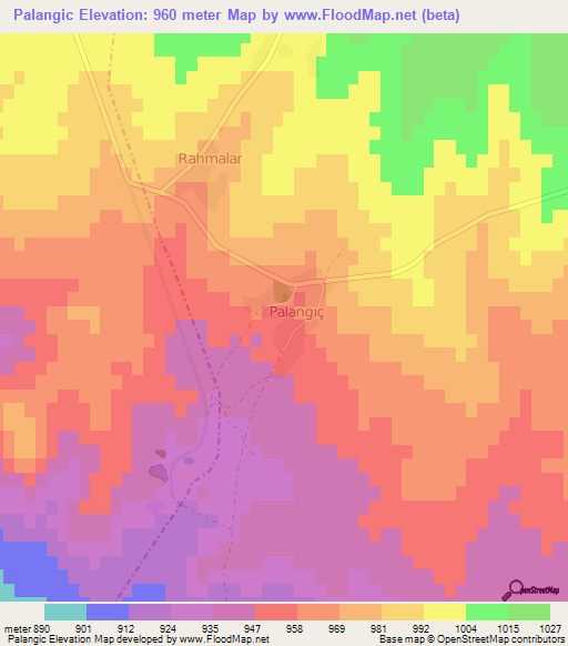 Palangic,Turkey Elevation Map