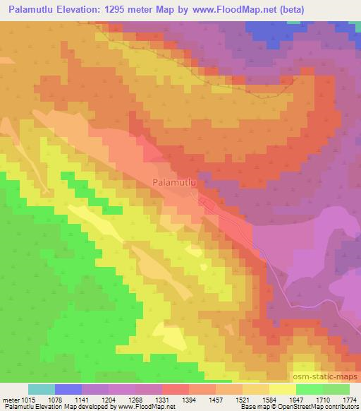 Palamutlu,Turkey Elevation Map