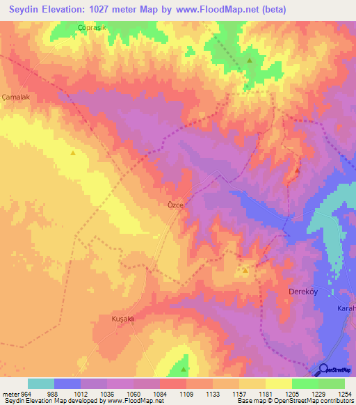 Seydin,Turkey Elevation Map