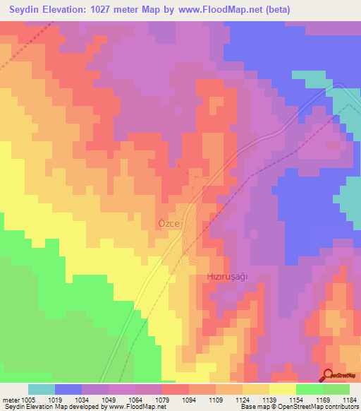 Seydin,Turkey Elevation Map