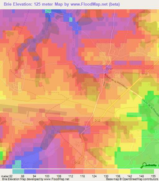 Brie,France Elevation Map