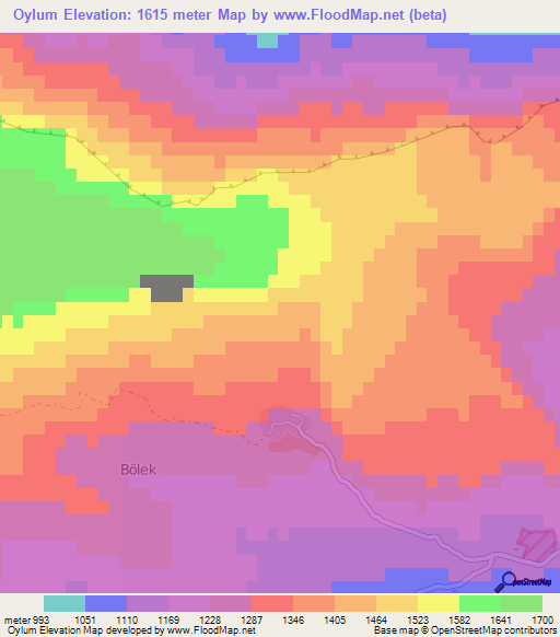 Oylum,Turkey Elevation Map