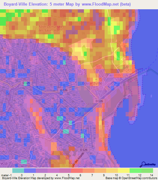 Boyard-Ville,France Elevation Map