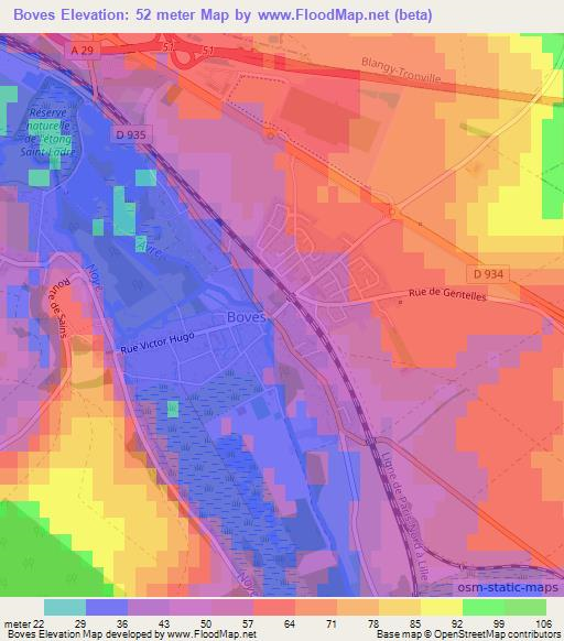 Boves,France Elevation Map