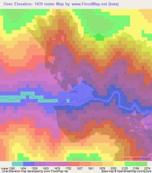 Ovec,Turkey Elevation Map