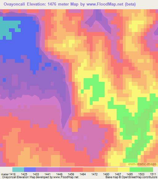 Ovayoncali,Turkey Elevation Map