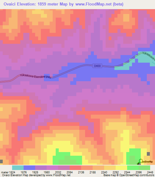 Ovaici,Turkey Elevation Map