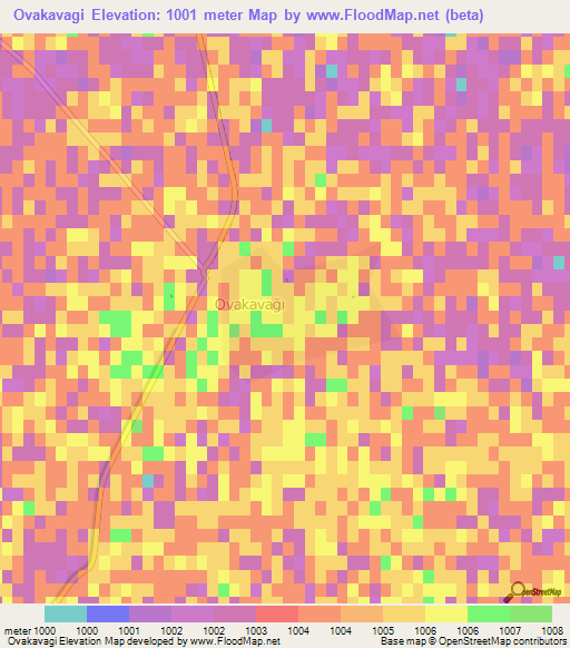 Ovakavagi,Turkey Elevation Map