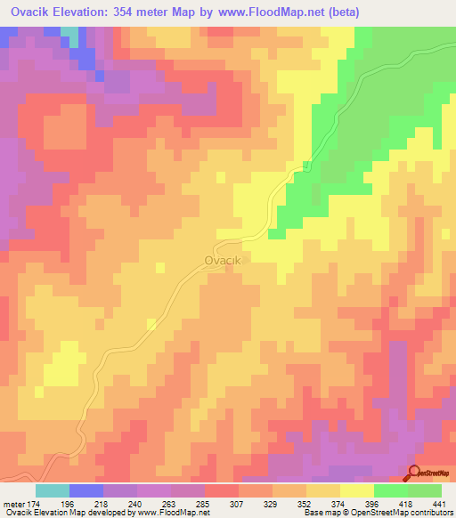 Ovacik,Turkey Elevation Map