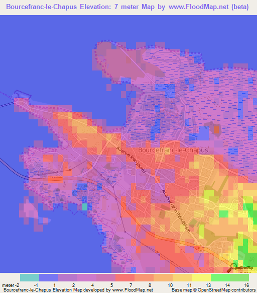 Bourcefranc-le-Chapus,France Elevation Map