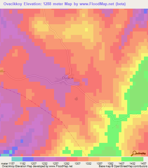 Ovacikkoy,Turkey Elevation Map