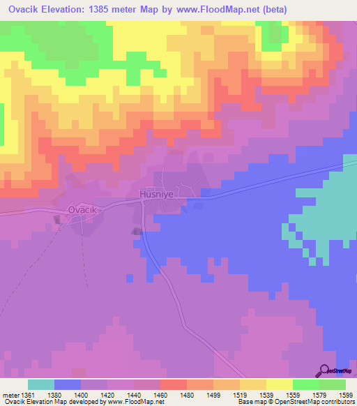 Ovacik,Turkey Elevation Map