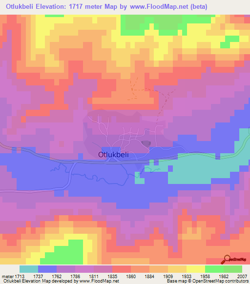 Otlukbeli,Turkey Elevation Map