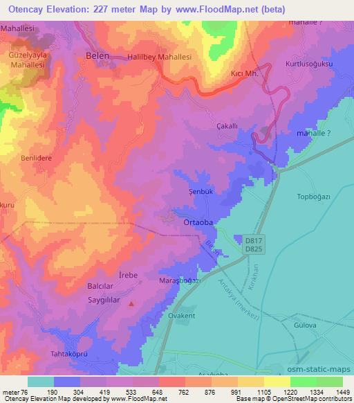 Otencay,Turkey Elevation Map