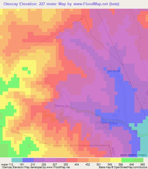 Otencay,Turkey Elevation Map