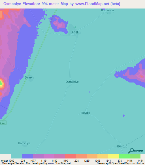 Osmaniye,Turkey Elevation Map