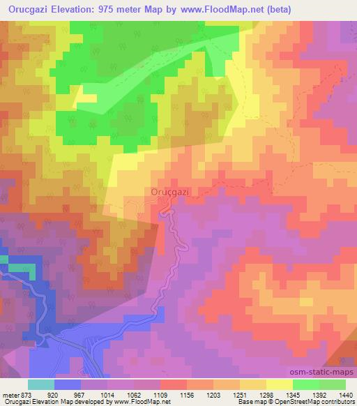 Orucgazi,Turkey Elevation Map