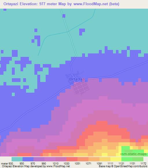 Ortayazi,Turkey Elevation Map