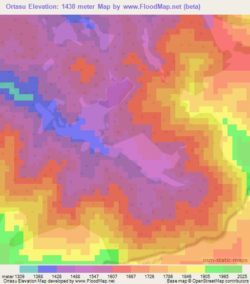 Ortasu,Turkey Elevation Map