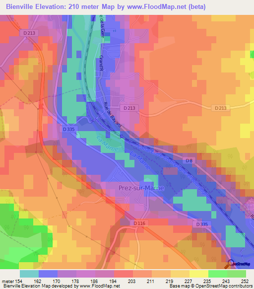 Bienville,France Elevation Map