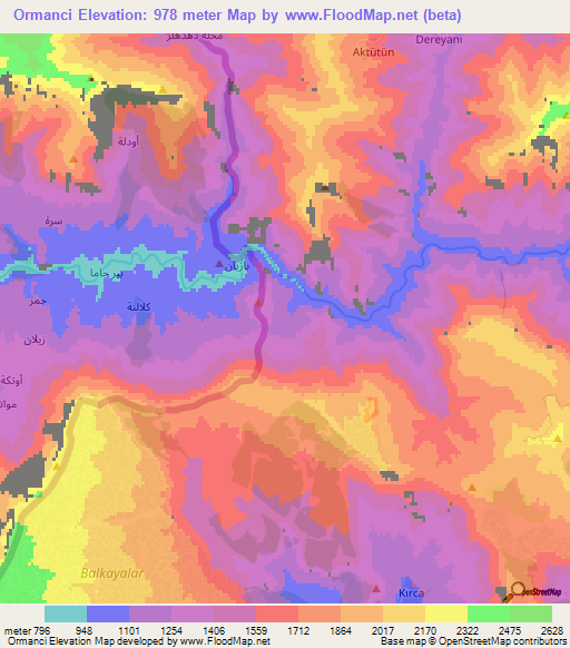 Ormanci,Turkey Elevation Map