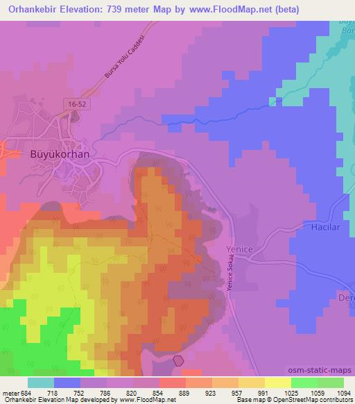 Orhankebir,Turkey Elevation Map