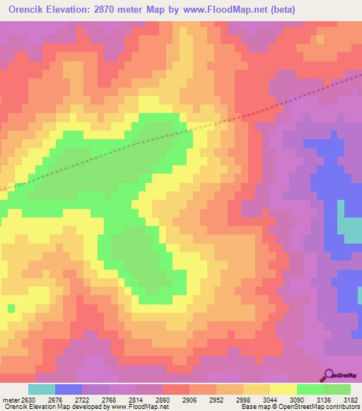 Orencik,Turkey Elevation Map