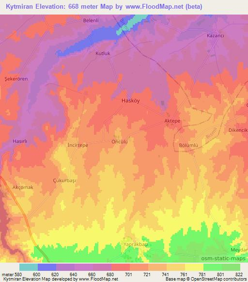 Kytmiran,Turkey Elevation Map