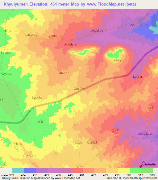 Khyulyumen,Turkey Elevation Map