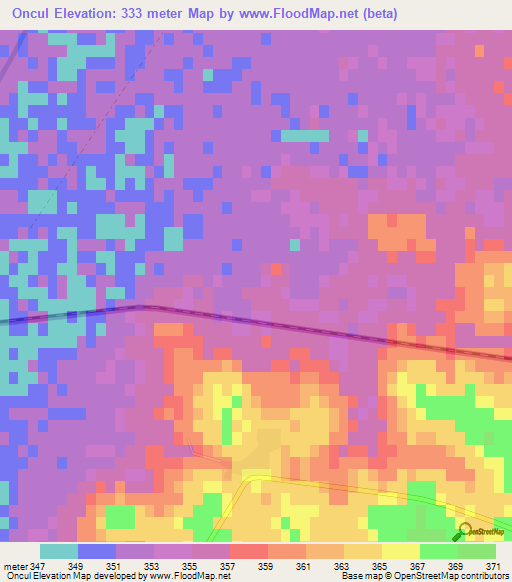 Oncul,Turkey Elevation Map