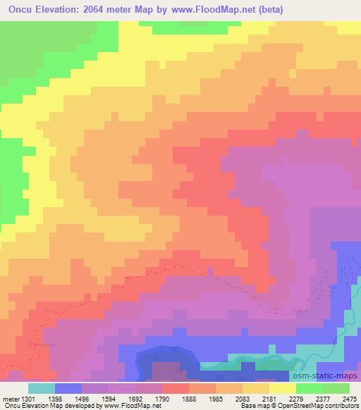 Oncu,Turkey Elevation Map