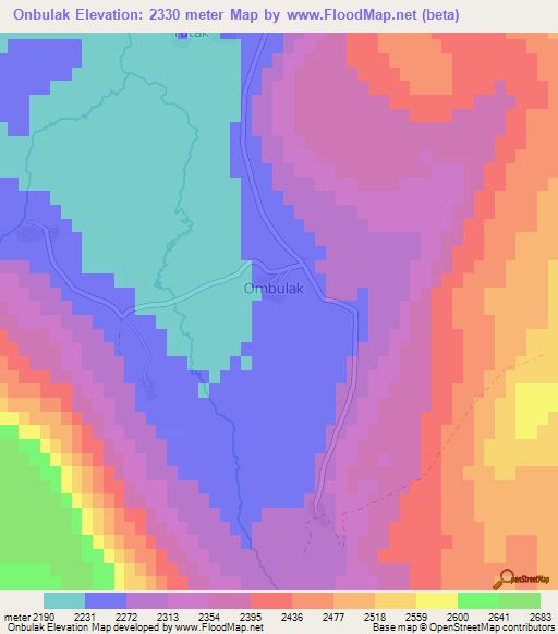 Onbulak,Turkey Elevation Map