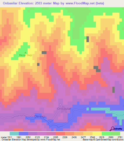 Onbasilar,Turkey Elevation Map