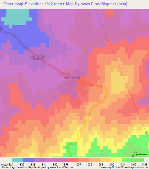 Omerusagi,Turkey Elevation Map