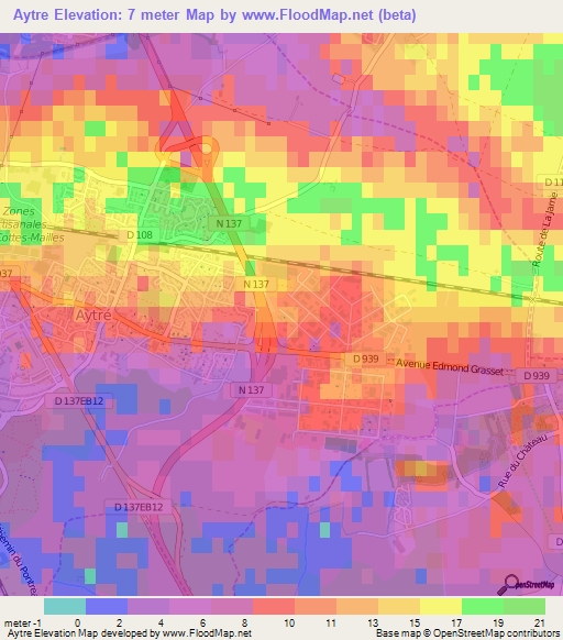 Aytre,France Elevation Map