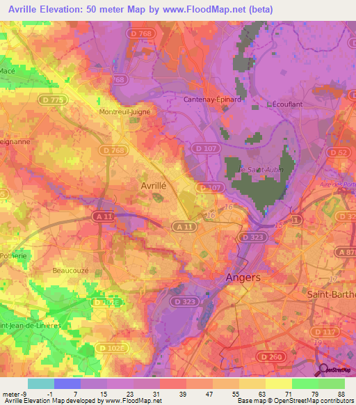 Avrille,France Elevation Map