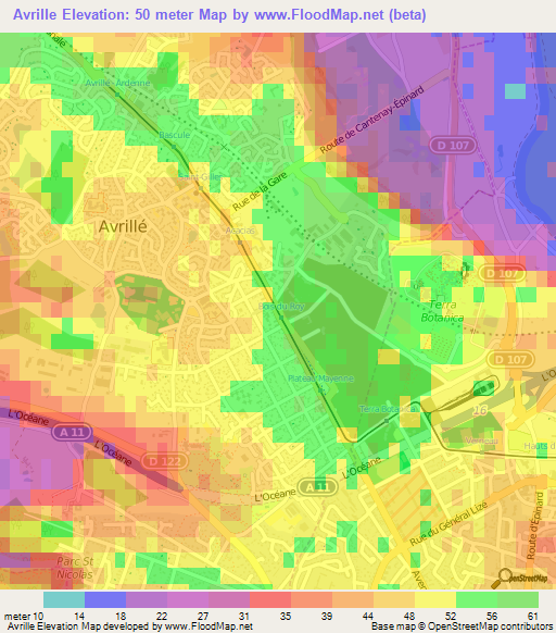 Avrille,France Elevation Map