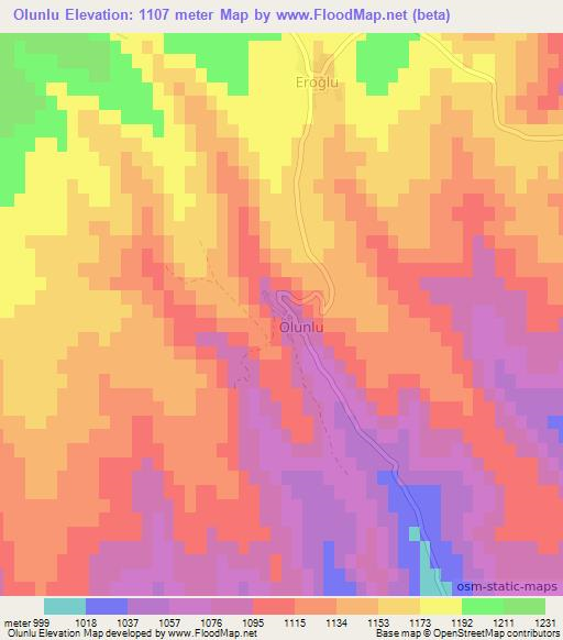 Olunlu,Turkey Elevation Map